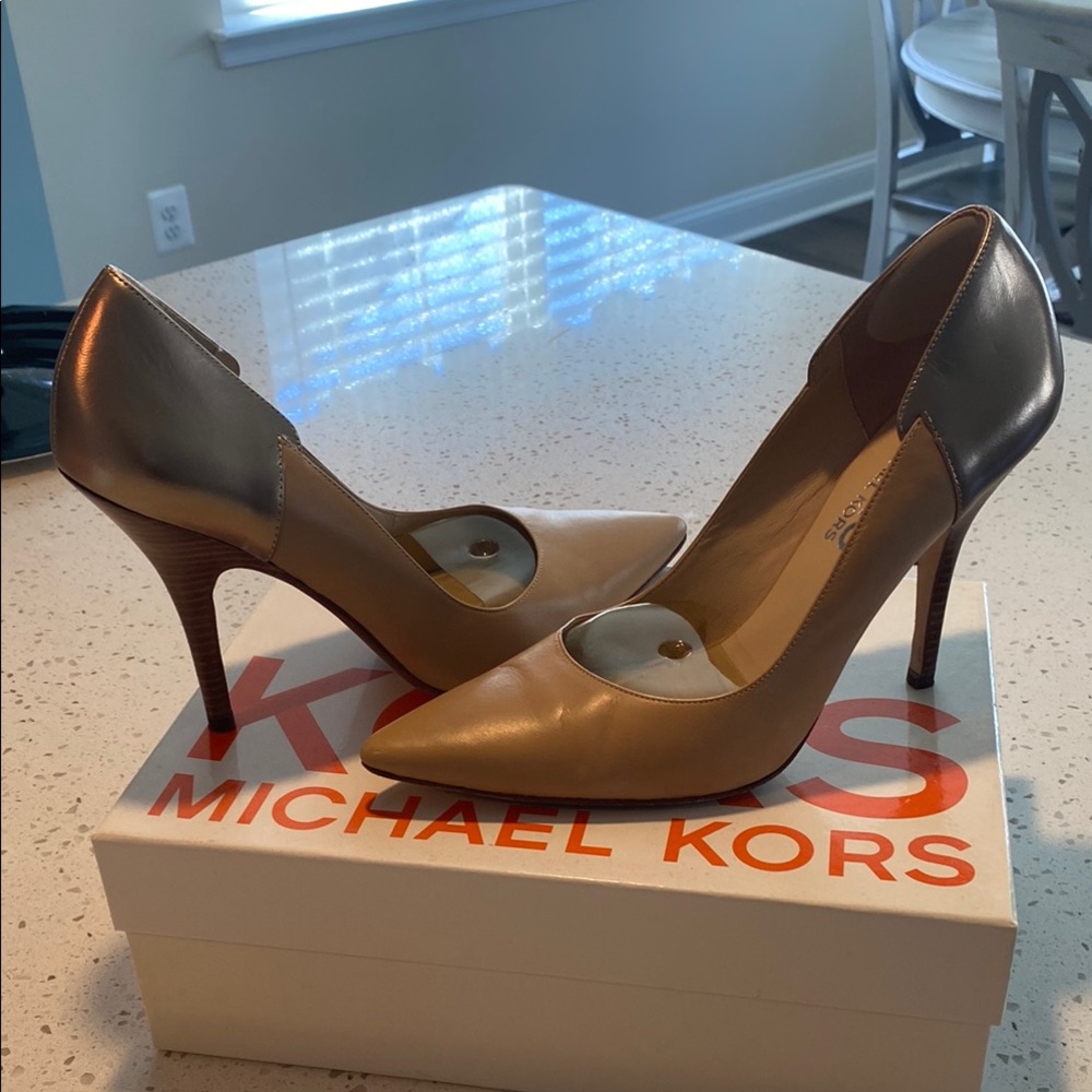 Michael Kors Gold and Tan Women's Heels